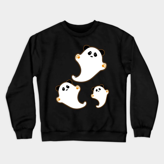 Halloween Pandamonium, Cute Panda Ghosts Crewneck Sweatshirt by cottoncanvas